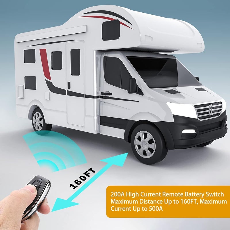 FEITON High Current Battery Disconnect Switch Remote Kill Switch for Car Truck 500A Starting 200A Rated DC12V Wireless Anti-Theft Prevent Battery Drain Battery Disconnect Switch Isolator - Image 3